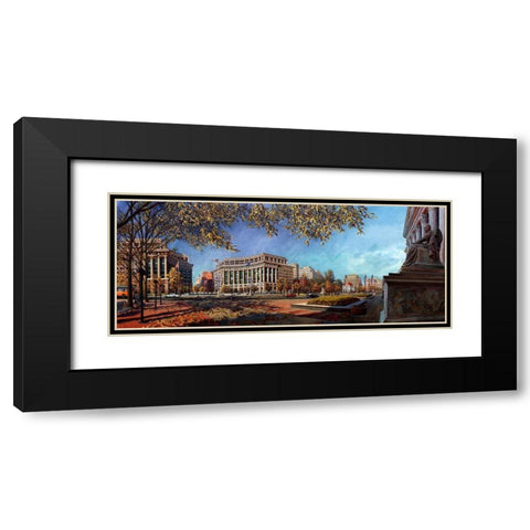 Washington Chronicle VIII Black Modern Wood Framed Art Print with Double Matting by Wang, John Z.