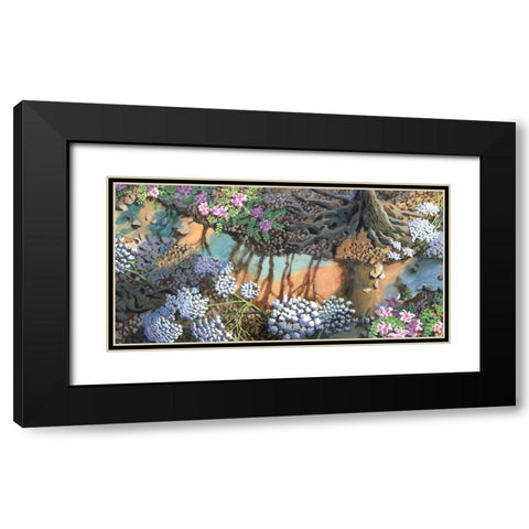 Fairland Trio VIII Black Modern Wood Framed Art Print with Double Matting by Wang, John Z.