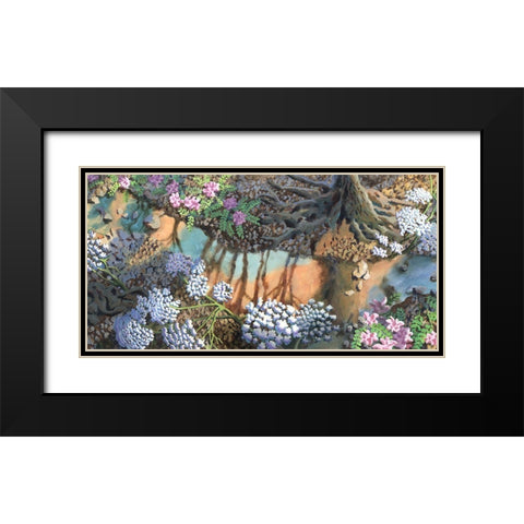 Fairland Trio VIII Black Modern Wood Framed Art Print with Double Matting by Wang, John Z.