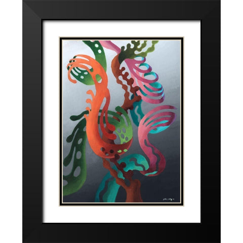Zillusion IV Black Modern Wood Framed Art Print with Double Matting by Wang, John Z.