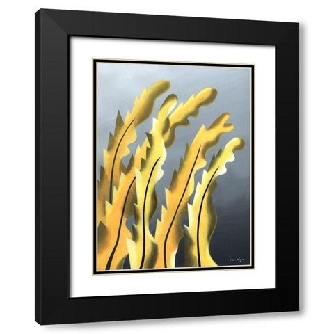 Zillusion VI Black Modern Wood Framed Art Print with Double Matting by Wang, John Z.