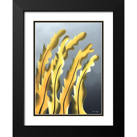 Zillusion VI Black Modern Wood Framed Art Print with Double Matting by Wang, John Z.