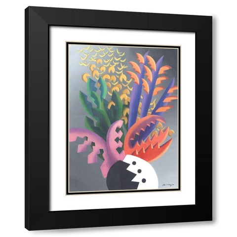 Dream Flowers I Black Modern Wood Framed Art Print with Double Matting by Wang, John Z.