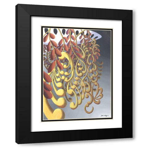 Dream Flowers IV Black Modern Wood Framed Art Print with Double Matting by Wang, John Z.