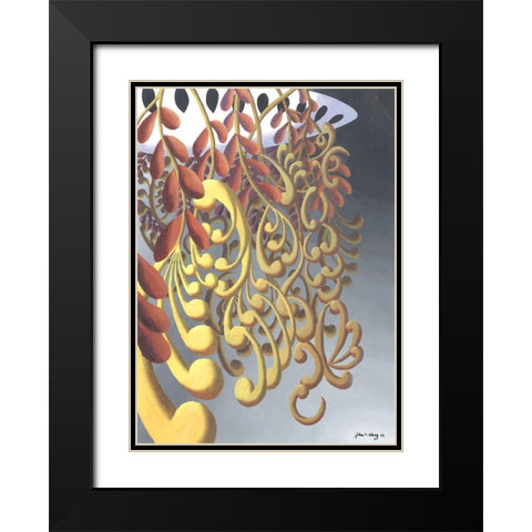Dream Flowers IV Black Modern Wood Framed Art Print with Double Matting by Wang, John Z.