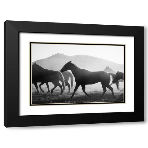Heading Home Black Modern Wood Framed Art Print with Double Matting by The Yellowstone Collection