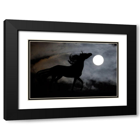 Moonlight Run Black Modern Wood Framed Art Print with Double Matting by The Yellowstone Collection