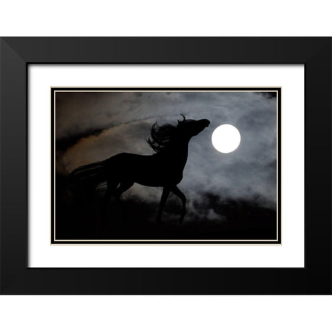 Moonlight Run Black Modern Wood Framed Art Print with Double Matting by The Yellowstone Collection