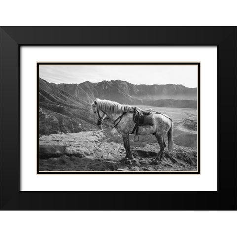 Mountain Rest Stop Black Modern Wood Framed Art Print with Double Matting by The Yellowstone Collection