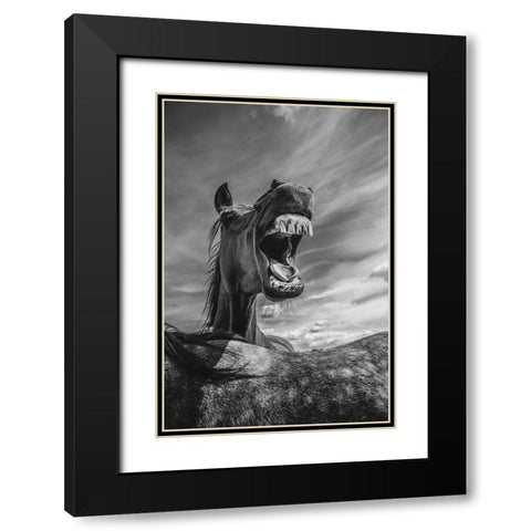 Rebel Yell Black Modern Wood Framed Art Print with Double Matting by The Yellowstone Collection