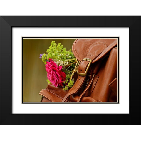 Saddle Blooms Black Modern Wood Framed Art Print with Double Matting by The Yellowstone Collection