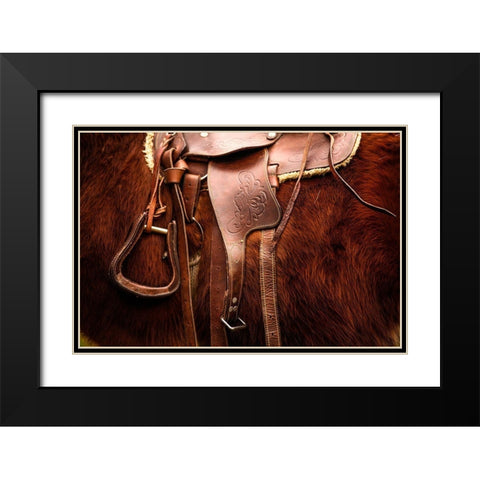 Saddled Black Modern Wood Framed Art Print with Double Matting by The Yellowstone Collection