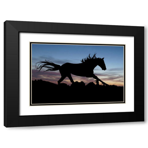 Shadow Gallop Black Modern Wood Framed Art Print with Double Matting by The Yellowstone Collection