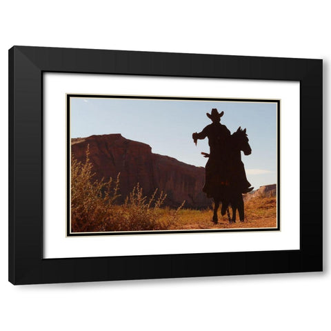 Shadow Rider Black Modern Wood Framed Art Print with Double Matting by The Yellowstone Collection