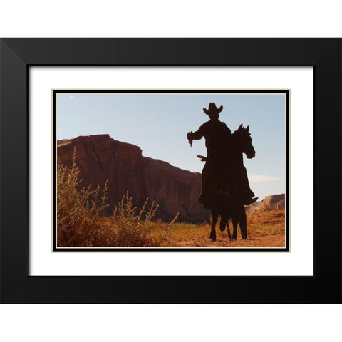 Shadow Rider Black Modern Wood Framed Art Print with Double Matting by The Yellowstone Collection