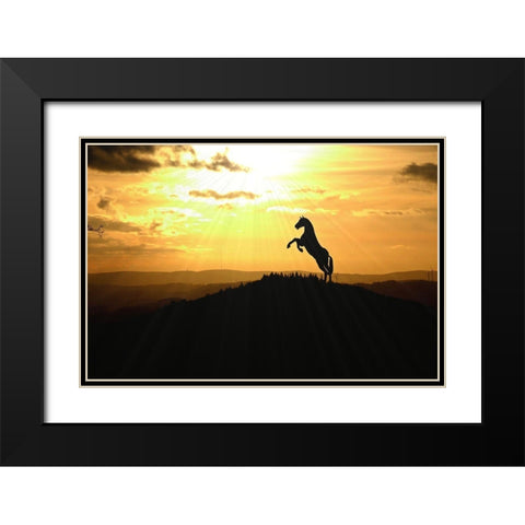Sunset Dancer Black Modern Wood Framed Art Print with Double Matting by The Yellowstone Collection
