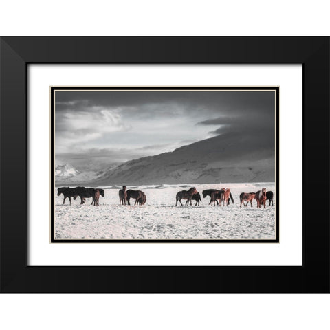 The Frozen Plain Black Modern Wood Framed Art Print with Double Matting by The Yellowstone Collection