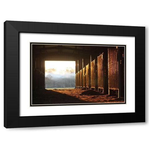 The Old Stable Block Black Modern Wood Framed Art Print with Double Matting by The Yellowstone Collection
