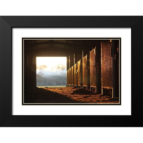 The Old Stable Block Black Modern Wood Framed Art Print with Double Matting by The Yellowstone Collection