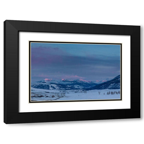 Alpenglow, Lamar Valley, Yellowstone National Park Black Modern Wood Framed Art Print with Double Matting by Herbert, Neal