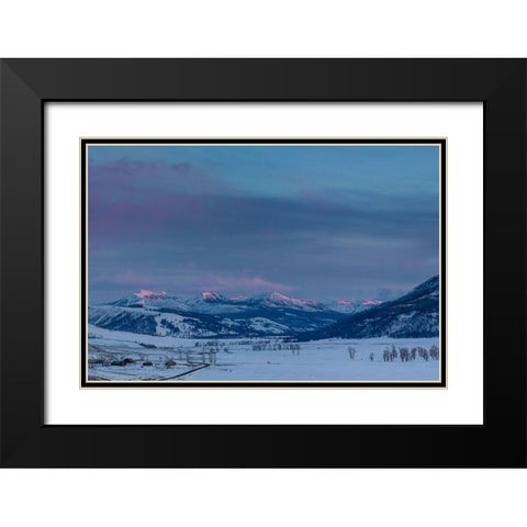 Alpenglow, Lamar Valley, Yellowstone National Park Black Modern Wood Framed Art Print with Double Matting by Herbert, Neal