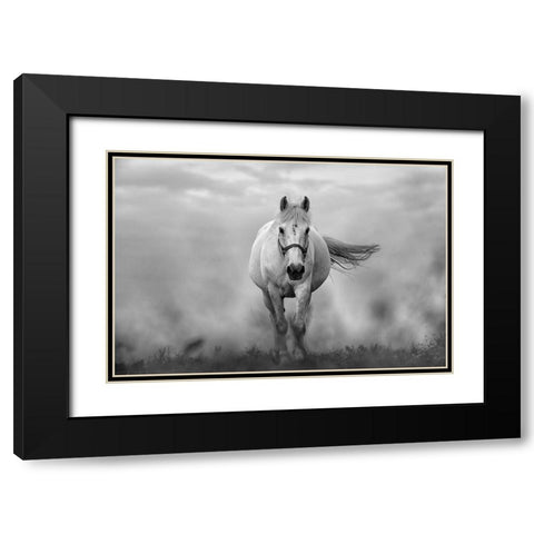 Approaching White Black Modern Wood Framed Art Print with Double Matting by The Yellowstone Collection