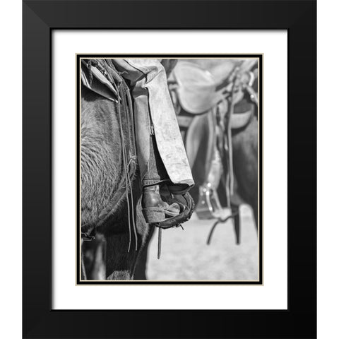 Chaps Black Modern Wood Framed Art Print with Double Matting by The Yellowstone Collection