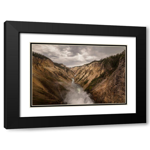 Lower Falls, Yellowstone National Park Black Modern Wood Framed Art Print with Double Matting by Frank, Jacob W.