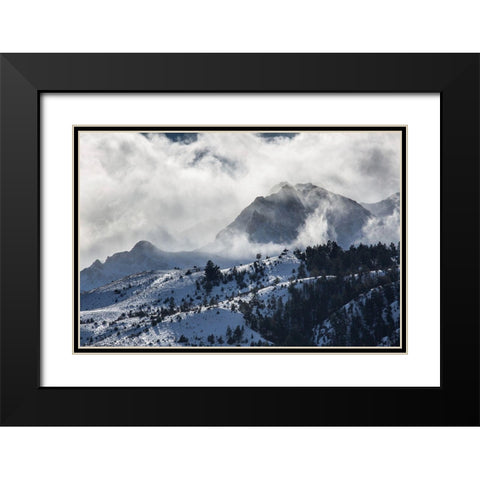 Blowing Snow, Electric Peak, Yellowstone National Park Black Modern Wood Framed Art Print with Double Matting by The Yellowstone Collection