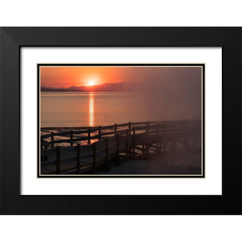 Sunrise at West Thum Geyser Basin, Yellowstone National Park Black Modern Wood Framed Art Print with Double Matting by Frank, Jacob W.
