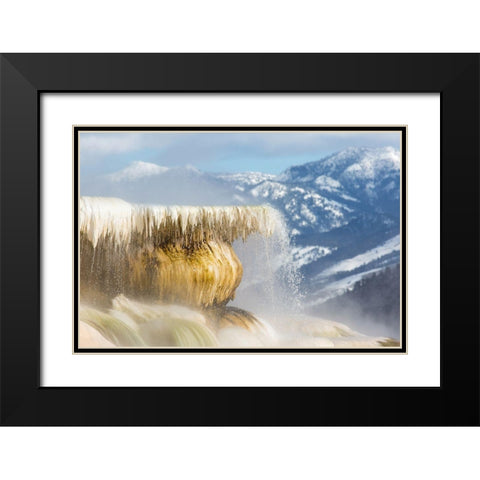 Canary Spring, Mammoth Hot Springs, Yellowstone National Park Black Modern Wood Framed Art Print with Double Matting by The Yellowstone Collection