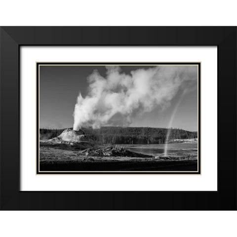 Castle Geyser Eruption, Yellowstone National Park Black Modern Wood Framed Art Print with Double Matting by Frank, Jacob W.