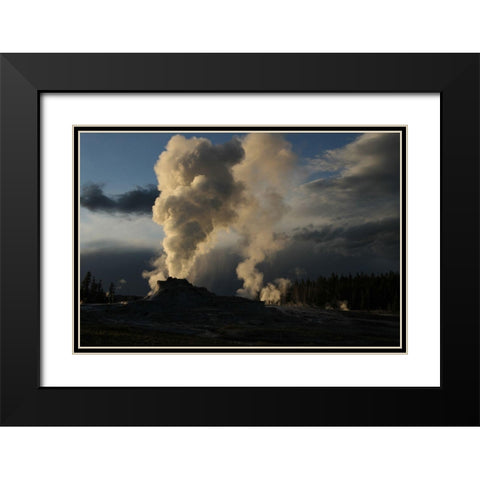 Castle Geyser in Upper Geyser Basin, Yellowstone National Park Black Modern Wood Framed Art Print with Double Matting by Peaco, Jim