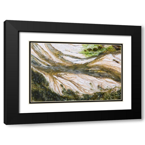 Colorful Bacteria at Mammoth Hot Springs, Yellowstone National Park Black Modern Wood Framed Art Print with Double Matting by The Yellowstone Collection