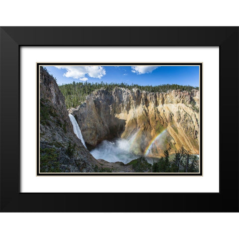 Lower Falls from Uncle Toms Trail, Yellowstone National Park Black Modern Wood Framed Art Print with Double Matting by Herbert, Neal