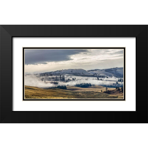 Dusting of Snow, Blacktail Deer Plateau, Yellowstone National Park Black Modern Wood Framed Art Print with Double Matting by The Yellowstone Collection