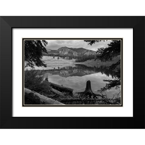Early Morning at Trout Lake, Yellowstone National Park Black Modern Wood Framed Art Print with Double Matting by The Yellowstone Collection