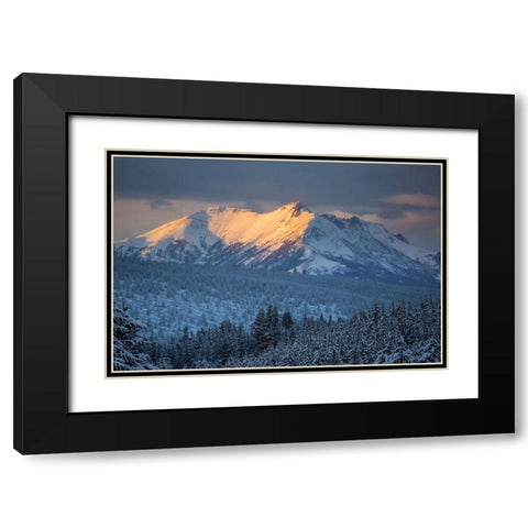 Electric Peak at Sunset, Yellowstone National Park Black Modern Wood Framed Art Print with Double Matting by Herbert, Neal
