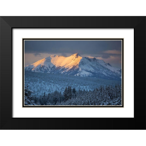 Electric Peak at Sunset, Yellowstone National Park Black Modern Wood Framed Art Print with Double Matting by Herbert, Neal