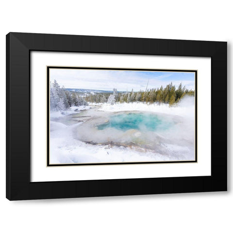 Emerald Spring, Yellowstone National Park Black Modern Wood Framed Art Print with Double Matting by The Yellowstone Collection