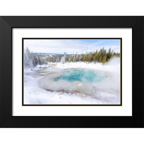 Emerald Spring, Yellowstone National Park Black Modern Wood Framed Art Print with Double Matting by The Yellowstone Collection