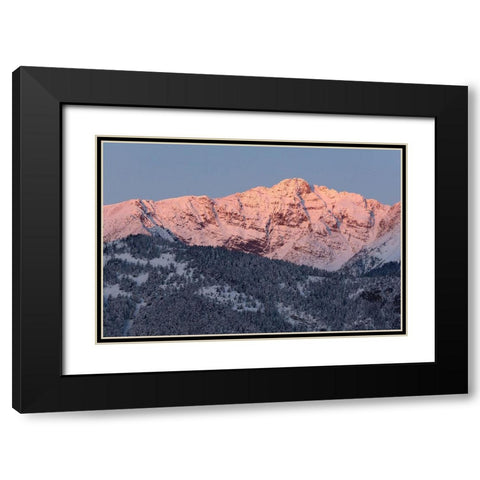 First light on Electric Peak, Yellowstone National Park Black Modern Wood Framed Art Print with Double Matting by Frank, Jacob W.