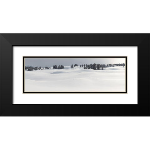 Fresh Snow, Blacktail Deer Plateau, Yellowstone National Park Black Modern Wood Framed Art Print with Double Matting by The Yellowstone Collection