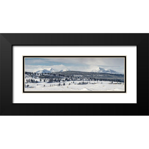 Gallatin Mountains from Blacktail Deer Plateau, Yellowstone National Park Black Modern Wood Framed Art Print with Double Matting by The Yellowstone Collection