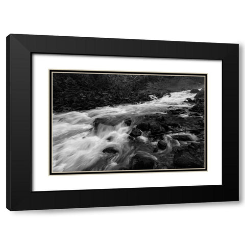 Gardner River below Osprey Falls, Yellowstone National Park Black Modern Wood Framed Art Print with Double Matting by Frank, Jacob W.