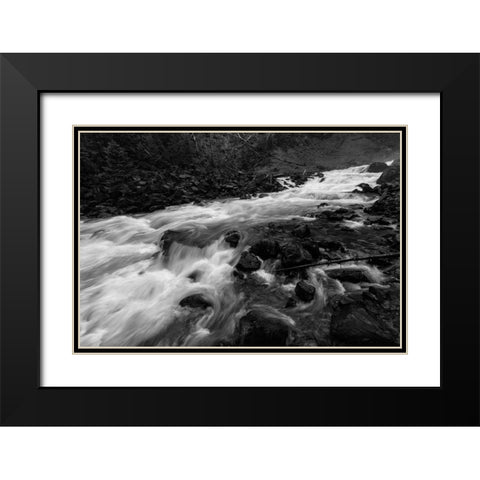 Gardner River below Osprey Falls, Yellowstone National Park Black Modern Wood Framed Art Print with Double Matting by Frank, Jacob W.