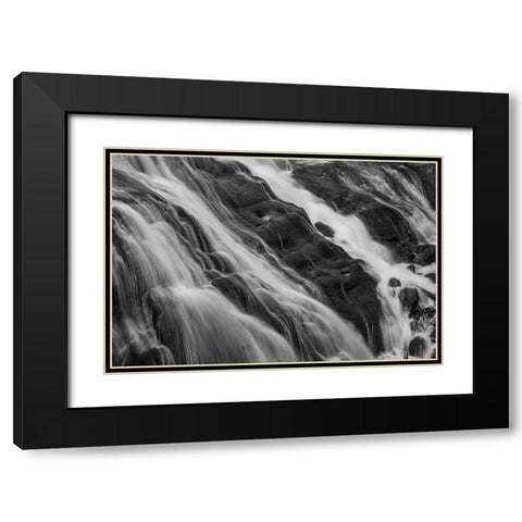 Gibbon Falls, Yellowstone National Park Black Modern Wood Framed Art Print with Double Matting by The Yellowstone Collection