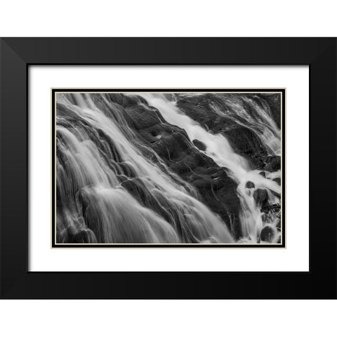 Gibbon Falls, Yellowstone National Park Black Modern Wood Framed Art Print with Double Matting by The Yellowstone Collection