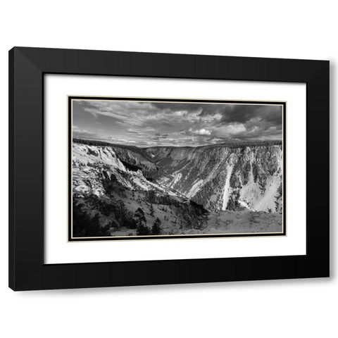 Grand Canyon of the Yellowstone, Yellowstone National Park Black Modern Wood Framed Art Print with Double Matting by Frank, Jacob W.