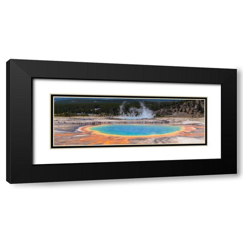 Grand Prismatic Spring Panorama, Yellowstone National Park Black Modern Wood Framed Art Print with Double Matting by The Yellowstone Collection